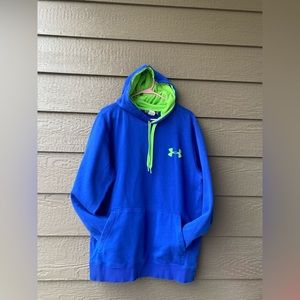 Under Armour Pullover Sweatshirt Hoodie Blue Adult Size Medium, Kangaroo pockets